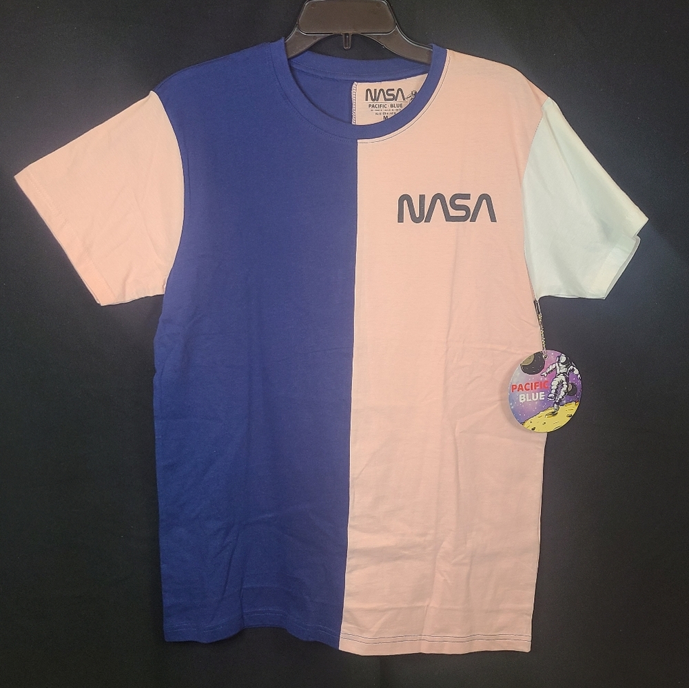 Nasa T Shirt Pink Blue White